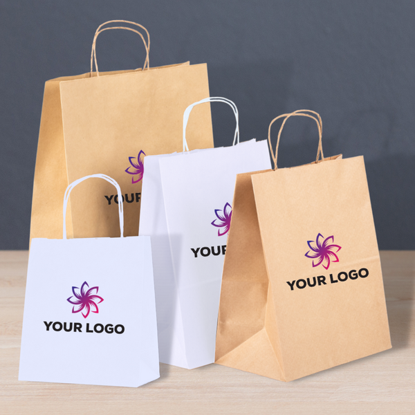 Twist Handle Paper Carrier Bags Printed Sample