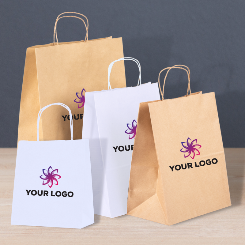 Fast Custom Printed Paper Carrier Bag Sample Twist Handle