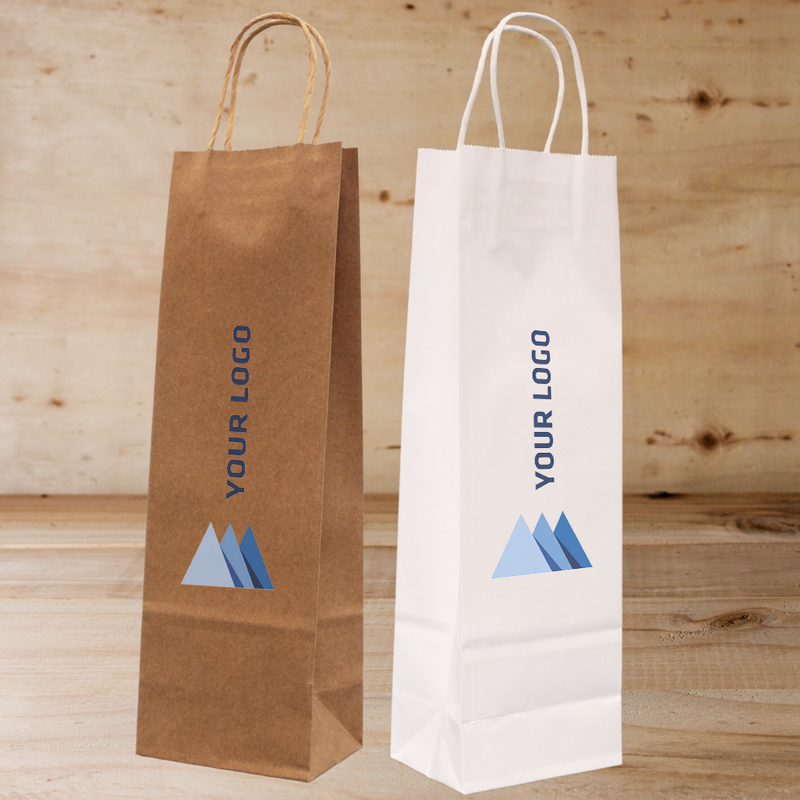 Wine Bottle Paper Carrier Bags Printed Sample